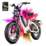 eAhora Luna Electric Bike for Adults, Peak 1500W Ebike with 48V15A Battery, 20"*4.0 Fat Tire Mountain Electric Bicycle, 32MPH/7 Speed Gears/Full Suspension All-Terrain E-Bike