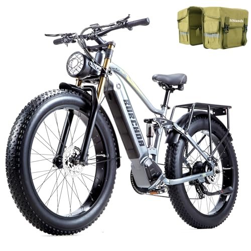 Version 1.0.0 Electric Bike for Adults 48V 30AH/20Ah Battery,1000W Adult Electric Bicycles,26" Fat Tire Full Suspension,30MPH Mountain E Bike,Adjustable Stem,Hydraulic Disc Brakes,Full Suspensio - Image 1