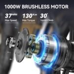 LET IT GO B10 Electric Bike for Adults, 20" Electric Mountain Bike, Off Road All Terrains E Bike, Electirc Bicyle 1000W 48V 13AH, 37 MPH & 35Miles - Image 4