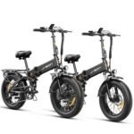 Jasion X-Hunter Electric Bike for Adults,1400W Peak Motor 30MPH Max Speed 48V 13AH Removable Battery, Full Suspension System Design,20''*4.0 Fat Tire Foldable Ebike,7-Speed Bicycles,Black+Black