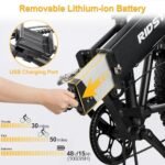 YVY Adult Electric Bike - Folding - 1000/2000W Brushless Motor - 48V 15/23Ah Removable Battery, Range 50-75 Mile, Max Speed 30/35MPH, 20"x4.0" Fat Tire, 7 Speeds, Hydraulic Suspension, Disc Brakes - Image 3