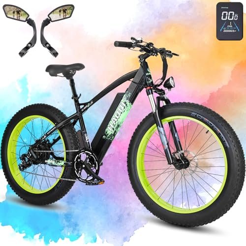 Version 1.0.0 HAOQI Electric Bike for Adults, 26" x 4.0 Fat Tire Ebike, 750W Brushless Motor Mountain Bike with 48V 20AH Removable Battery, Electric Bicycle with 7 Speed to 28MPH… - Image 1