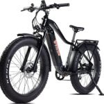 E-Scout, 750W Electric Bike Adults, Up to 60Miles Motor Ebike, 48V 15Ah Battery, 26'' Fat Tire 28MPH Men Women Bicycle for Snow Beach Mountain Off Road Commuter