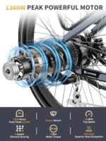 Electric Bike for Adults 1300W Peak, 48V 20AH/35AH/45AH Battery, 28MPH 80-180Miles Range 27.5'' Step-Thru/Step-Over Ebikes for Adults with Torque Sensor,Hydraulic Brake,Anti-Theft, APP & UL - Image 2