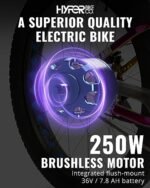 Hyper E-Ride BMX Fat Tire Electric Bike. 250w, 36v Battery, 26 X Inch Fat Tire Ebike with Pedal Assist, Single Speed, Front and Rear Disc Brakes, BMX Frame. Electric Bicycle for Adults. (Jet Fuel) - Image 6