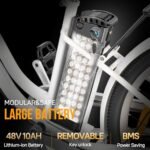 Electric Bike for Adults, 26" Ebikes, Peak 750W Electric Cruiser Bike with 48V 14.5Ah/11.6Ah Removable Battery, 25Mph Electric Bicycle w/ 7-Speed & Front Suspension(Fits for 5'2"-6'5") - Image 4