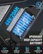 Electric Bike for Adult, 1000/1500W Motor 20 inch Fat Tire Ebike,Up to 30/33MPH & 50-70Miles,15/20AH Removable Battery, 7 Speed Gear Hydraulic Brakes Electric Motorcycle Bicycle - Image 4