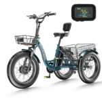 MOONCOOL Electric Tricycle for Adults, 20" x 4" Fat Tire Electric Trike, 48V 500W Motorized Electric Bicycle Bikes, 3 Wheels 7 Speed Ebike with Removable Battery, Aluminum Frame & Large Basket