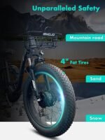 EMOJO Fully Assembled Caddy Pro 500W 20 x 4.0 Inch Fat Tire Electric Tricycle for Adults Hydraulic Disk Brakes Ebike Trike 7 Speed Pedal Assist 3 Wheel Electric Bike with 48V 15.6Ah Battery (Red) - Image 4