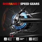 EB26 Electric Bike for Adults Peak 1500W Electric Bicycle 48V 15AH (720WH) Battery Electric Bike 26" Fat Tire Mountain 28mph 7 Speed Gears Dual Shock Absorber Electric Bike - Image 5