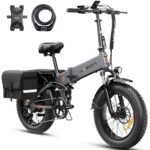 Jasion X-Hunter Electric Bike for Adults,1400W Peak Motor 30MPH Max Speed,624WH Removable Battery Full Suspension 20 * 4.0 Fat Tire Foldable Ebike, 7-Speed Bicycles,with Saddle Bag and Lock