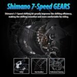 1500W Electric Bike for Adults, 48V 41Ah Dual Battery Moped Style Ebike, 20 * 4.0" Fat Tire & 31 MPH Max Speed, 7 Speed Gearing 75 Miles All-Terrain E Bike for Mountains, Snow, Sand, Road - Image 5