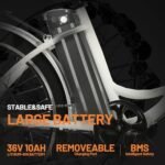 ECOTRIC Citycruiser Electric Bike 26" E Bike 350W Motor Bicycles Removable 36V 10AH Lithium Battery Commute Step-Through Ebike Moped for Adults with Basket Shimano 7 Speed Gears - Image 2