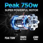 Totem Electric Bike for Adults - 750W Peak Motor Ebike with 374Wh Anti-Theft Li-ion Battery, 26" Electric Commuter Bike 20MPH, 7-Speed and Mechanical Locking Suspension Fork - Image 2