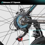 HILAND Rockshark Electric Bike Electric Mountain Bike Aluminum 27.5 inch 350W 20MPH Adults E-Bike Shimano 21 Speed Disc Brake Suspension Fork with 36V 10.4Ah Removable Battery - Image 5