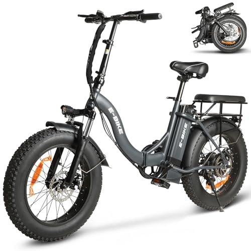 Version 1.0.0 Electric Bike for Adults, 750W Long Range Foldable Ebike with One/Dual Removable Battery, 40-120 Mile/25-30MPH, 20" Fat Tire Electric Bicycle Step-Thru Folding E-Bikes Shimano 7 Gears - Image 1