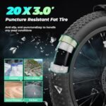 A4 Folding Electric Bike with 1000W Motor Peak,20''Fat Tire,48V Removable Battery,28MPH Max Speed,62 Miles Range,Step-Thru Electric Commuter Ebike for Adults - Image 4