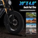 1500W Electric Bike for Adults, 48V 41Ah Dual Battery Moped Style Ebike, 20 * 4.0" Fat Tire & 31 MPH Max Speed, 7 Speed Gearing 75 Miles All-Terrain E Bike for Mountains, Snow, Sand, Road - Image 6
