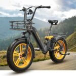 Corgi Electric Bike for Adults 960W, 48V 20Ah Battery Ebike, New Longitudinal Suspension Ebike, 20'' Fat Tire Full Suspension Mountain Ebike, 28MPH & 80Miles Range, LCD Display, 7 Speed