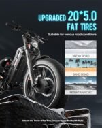 RomeoⅡ 2500W Electric Bike for Adults 40 Mph, 60Ah Long Range Ebike 120+Miles, 20 * 5.0 Fat Tire Electric Mountain Bike Upgrad Air Fork 4-Piston Brake App Control Ebike UL2849 - Image 6