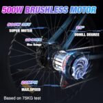 RCB E Bike Adults RK15, 26-inch Electric Bike with 12Ah Lithium Battery up to 90KM Long Range (Environmental Impact), 500W Motor, 7-Speed Electric Bikes Shock Absorbing Front Suspension - Image 2