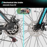 HILAND Rockshark Electric Bike Electric Mountain Bike Aluminum 27.5 inch 350W 20MPH Adults E-Bike Shimano 21 Speed Disc Brake Suspension Fork with 36V 10.4Ah Removable Battery - Image 6