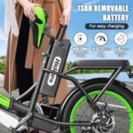 Dorida Foldable Electric Bike for Adults,Hidoes 750W Folding Ebikes for Adults,13Ah Removable Battery 40Miles E Bike Electric Bicycle for Commuting 20" Tire,Dual Suspensions - Image 3