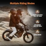 E Bikes for Adults Electric, Electric Motorcycle with 1200W Brushless Motor, 20 Inches Fat Tire Electric Bike, Electric Bicycle with Full Suspension, 20AH Removable Battery, Travel Bag - Image 5