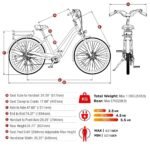SDU Young Electric Hybrid Cruiser Bike, Up to 90 Miles Long Rang, True Comfort 350W Pedal Assist Beach City Commuter 27.5" E-Bike for Adults - Image 6