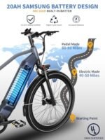 Electric Bike for Adults 1300W Peak, 48V 20AH/35AH/45AH Battery, 28MPH 80-180Miles Range 27.5'' Step-Thru/Step-Over Ebikes for Adults with Torque Sensor,Hydraulic Brake,Anti-Theft, APP & UL - Image 4