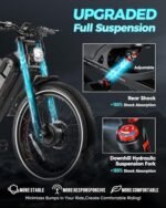 Romeo ProⅡ(2024 Newest Upgraded) 3000W Dual Motors Electric Bike for Adults, 60Ah 120Miles Long Range Electric Bicycle, 44Mph 26"*4.0 Fat Tire Full Suspension Electric Mountain Bike - Image 4