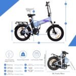 Electric Bike for Adults with 800W Peak Motor, 20.8Ah Removable Battery and up to 70Miles 24MPH 20" Fat Tire UL 2849 Certified Folding Ebike Electric Bicycle, 7-Speed E Bike,Class 2 - Image 6