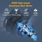 COASTA Electric Bike for Adults, 36V/48V 350W Motor with 13AH/10AH Battery Electric Bicycle 26” 20MPH Mountain Ebike - Image 3