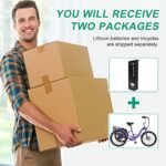 LILYPELLE Electric Tricycle for Adults, 350W 36V Electric Trike Motorized Three Wheel Electric Bicycle, 7 Speeds 3 Wheels 24" Adult Electric Tricycle with Large Basket - Image 6