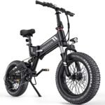 TotGuard Electric Bike, 20" Electric Bike for Adults 500W Brushless Motor (Peak 750W), 20MPH Fat Tire Ebike, Foldable Adult Electric Bicycles with 48V 10Ah Removable Battery, Professional 7-Speed