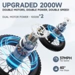 Electric Bike for Adults - 1000W Ebike with 33 MPH 60 Miles Range, 26" x 4.0" Off-Road Fat Tires Electric Bicycle 7 Speed E Bike 864Wh (48V18Ah) Removable Battery… - Image 3