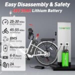 Electric Bike 14"/24" Electric Bike for Adults, Electric Commuting Bike with 500W/1000W Motor, 48V 20Ah Removable Battery, 20/25MPH, Up to 40/50 Miles, 3/7 Speed and Dual Disc Brakes - Image 3