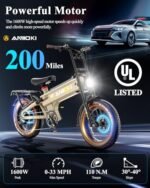 ANIIOKI Electric Bikes, A8 PRO MAX Ebikes for Adults 48/52V 60AH, 1600W Peak Power Electric Bicycles, 30+MPH Electric Bike for Adults, Fat Tire Electric Bike, Electric Mountain Bike - Image 3