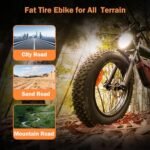 E Bikes for Adults Electric, Electric Motorcycle with 1200W Brushless Motor, 20 Inches Fat Tire Electric Bike, Electric Bicycle with Full Suspension, 20AH Removable Battery, Travel Bag - Image 4