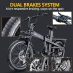 Electric Bike, Folding Electric Bike with 62 Miles Range, 48V Removable Battery, 20 Inches Fat Tire for Beach Cruiser City Commute Mountain - Image 5