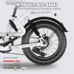 G-FORCE RS Electric Bike for Adults w/ 1300W Peak Ebike, Magic Full Suspension & 28mph Electric Mountain Bike, 60/100 Miles Hydraulic Brakes E Bike 20 * 4 Fat Tire, 15/25Ah Removeable Battery UL2849 - Image 4