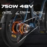 Electric Bike for Adults, 20" Fat Tire E Bike 750W 20MPH Removable Folding Electric Bike, 48V/14Ah Battery 55-120KM,All Terrain tire Electric Bicycles - Image 5