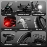 Electric Bike for Adults with 3000W Peak Dual Motors, 23AH 1196WH/1104WH Battery, 37MPH 26” Fat Tire, Full Suspension, Dual Hydraulic Disc Brake, E Bikes For Men, 90 Miles Long Range 45° Uphill - Image 6