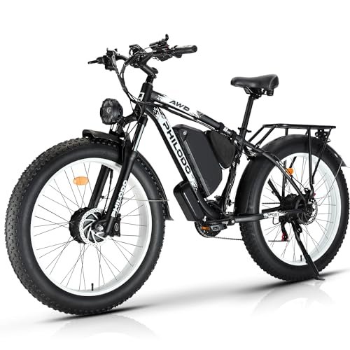 Version 1.0.0 PHILODO Electric Bike for Adults, 48V 23Ah Fat Tire Ebike Dual Motor AWD 2000W 35MPH Electric Bicycles 21-Speed with Ignition Lock Hydraulic Disc Brake - Image 1
