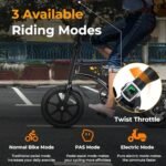Goplus Electric Bike for Adults, 14” Folding Electric Bicycle w/ 350W Motor, 36V Battery, Twist Throttle, Adjustable Saddle, Waterproof City Cruiser Mini E-Bike with Cruise Control, 90% Pre-Assembled - Image 4