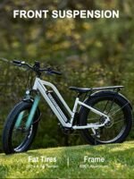 HAOQI Leopard Electric Bike for Adults, 750W(Peak 1000W) Brushless Motor Mountain Bike,26" x 4.0 Fat Tire Ebike, 48V 20AH Removable Battery, 28MPH Electric Bicycle,7 Speed - Image 5