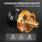 ADDMOTOR Electric Trike for Adults, 750W Rear Motor, Grandtan II Electric Trike, 85MI, 3 Wheel Electric Bikes, 450 lbs, 48V 20Ah Battery, Electric Tricycle, Etrike, Differential & Parking Brake - Image 5