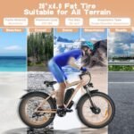 2000W Dual Motor Ebike 35 MPH,26" Fat Tire Electric Bike for Adults,48V 23AH Removable Battery,All Terrain Adult Electric Bicycles,85 Mile E Bike Lockable Suspension,Hydraulic Disc Brake - Image 5