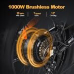 Electric Bikes for Adults, 20'' Fat Tire Electric Bike 1000W,30MPH Max Speed,48V 14AH Removable Battery Folding Electric Bike, 7 Speed，Full Suspension for Mountain Beach Snow UL Certified - Image 2
