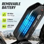 Electric Bike for Adults 1300w, Mountain Electric Bike,Motorbike,Fat Tire Ebike 20x4 in, Classic Off-Road Ebike,65Miles Range,28MPH,48V 15AH Removable Battery, 90N.m,7 Speed Gear Hydraulic Brake - Image 3